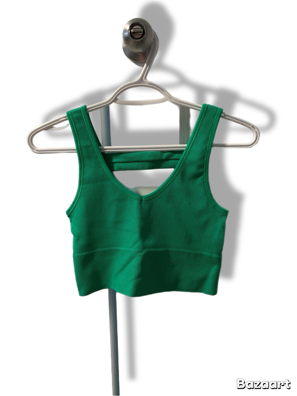 90 Degree By Reflex Emerald Green Ribbed Crop Tank